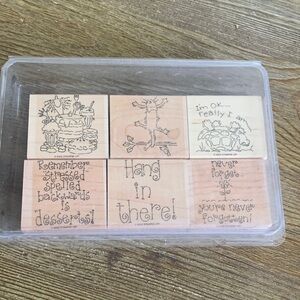 Stampin’ Up! Rubber Stamp Set Hang in There Set of 6